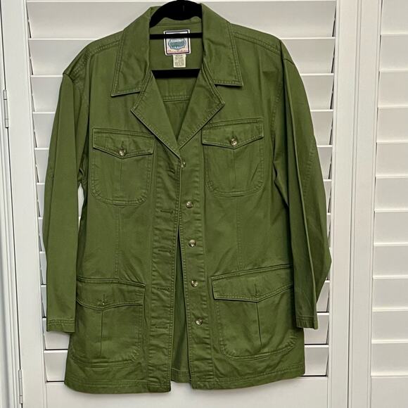 Jacket With Belt Long Sleeve Button Down Army Green Jacket Shirt - Picture 1 of 15